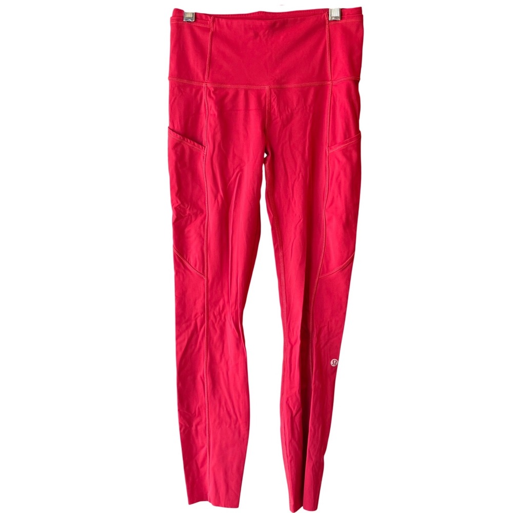 Lululemon Fast & Free 7/8 Tight II Non Reflective Nulux 25" Dark Red Size 4